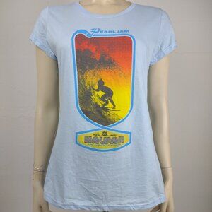 Ames Bros. Pearl Jam Hawaii light blue short sleeve babydoll tee ladies Large
